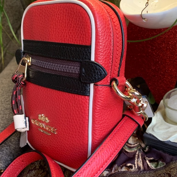 SOLD⛔️Authentic COACH LEATHER COLORBLOCK Phone/card Crossbody - Picture 3 of 14